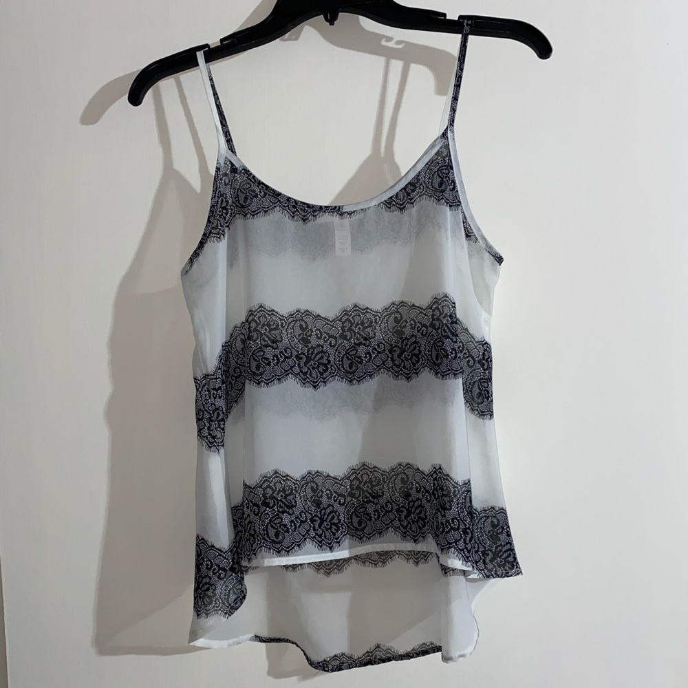 White and Black Tank Top